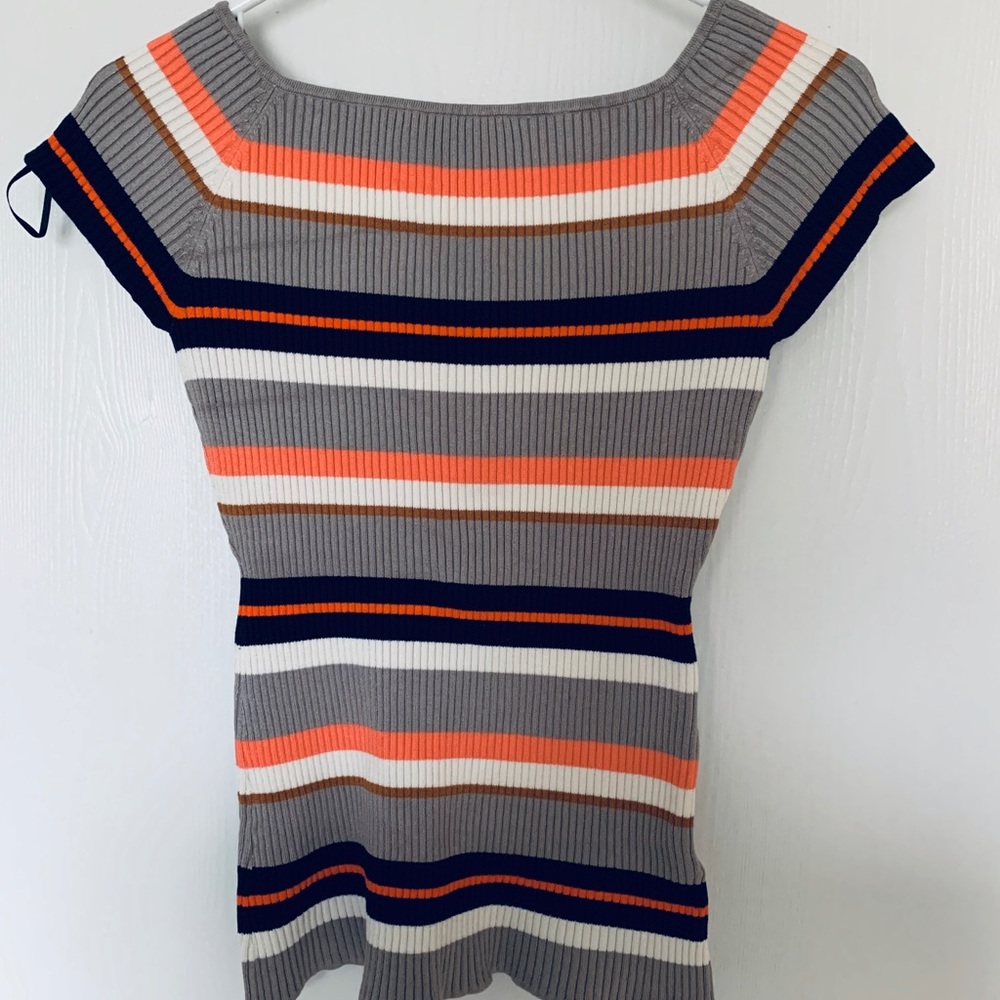 H&M Ribbed Knit Multicolored Top